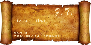 Fixler Tibor névjegykártya
